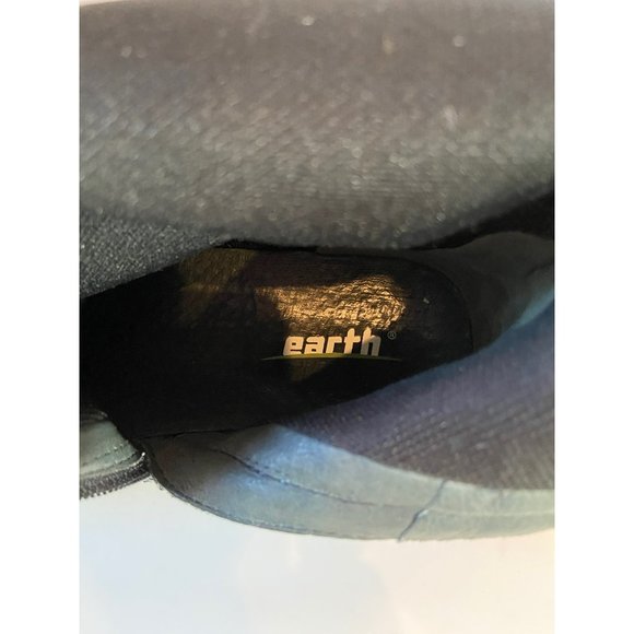 Earth Sz 7 M EU 38 Women's Suede Mid Calf Snow Boots Black Embroidery - Picture 6 of 6